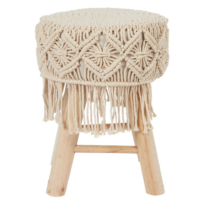 Home Deco Factory Taburete Boho Colección Natural Madera y Tejido Diámetro 32 cm Altura 42 cm Home Deco Factory Taburete Boho Colección Natural Madera y Tejido Diámetro 32 cm Altura 42 cm
