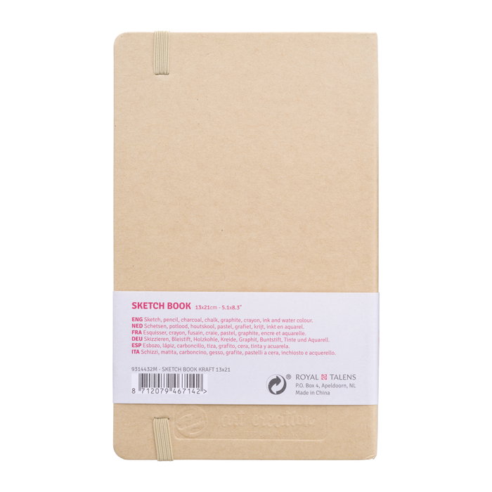 TALENS ART CREATION Set de 5 Cuadernos de Dibujo Boceto Cosido Tapa Dura con Goma Kraft