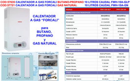 FORCALI Calentador a gas natural Finstock FWH-10A de 10 litros
