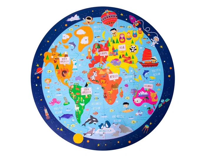 Apli Puzle Circular Mapamundi 48 Piezas 50 cm Apli Puzle Circular Mapamundi 48 Piezas 50 cm