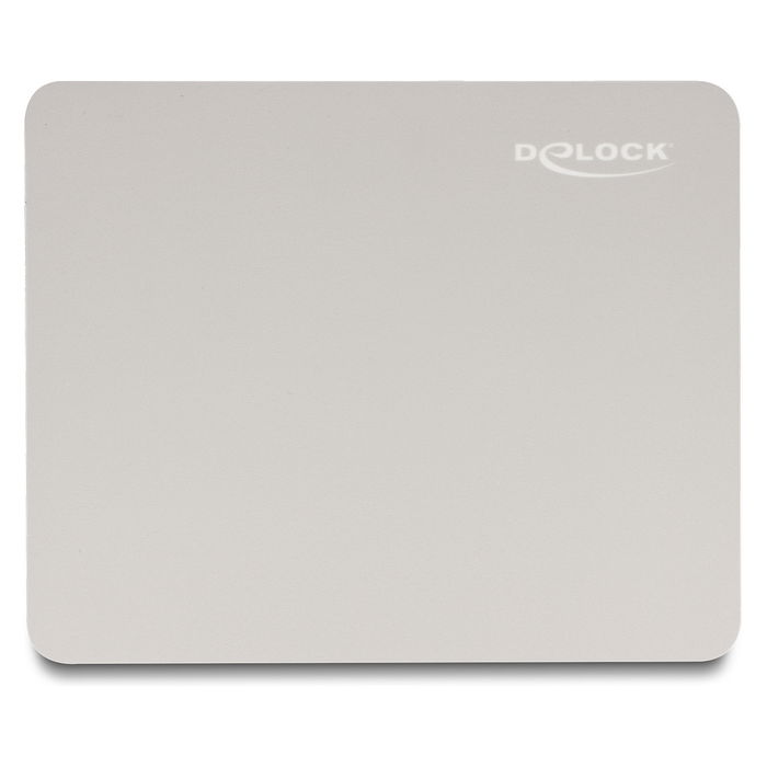 DeLOCK Alfombrilla de Ratón Greige 220 x 180 mm con Revestimiento de Cristal, Base Antiderrapante de Goma, Color Gris, Modelo DeLOCK Mauspad