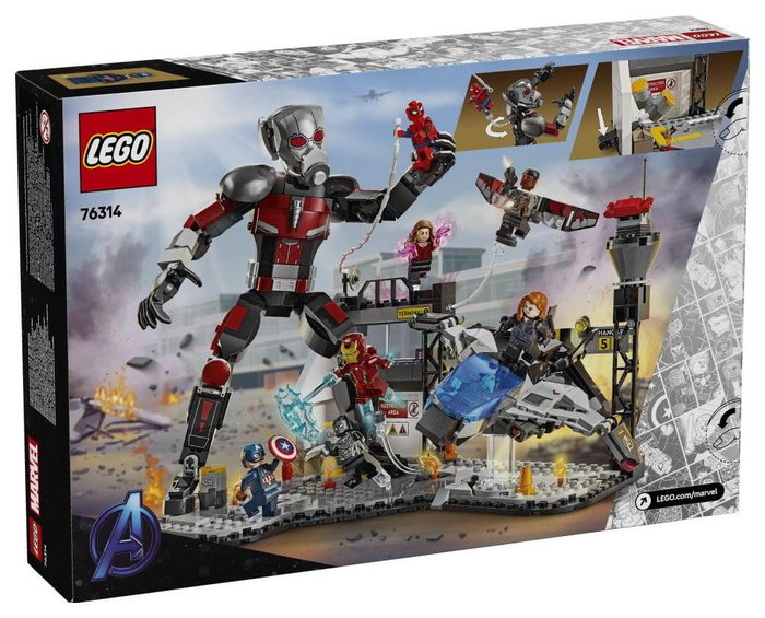 LEGO Marvel 76314 La Batalla del Capitán América: Civil War - Juguete para niño de 10 años