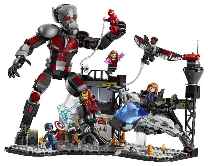 LEGO Marvel 76314 La Batalla del Capitán América: Civil War - Juguete para niño de 10 años
