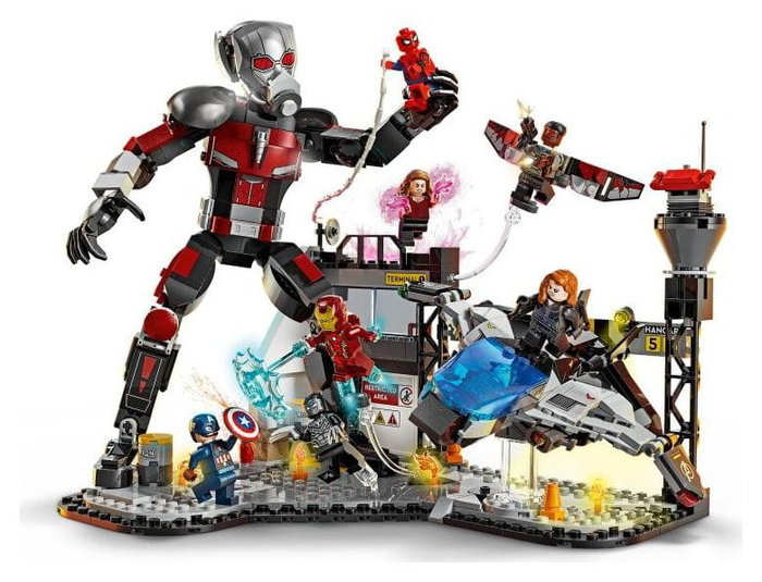 LEGO Marvel 76314 La Batalla del Capitán América: Civil War - Juguete para niño de 10 años