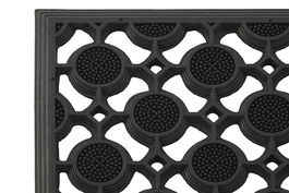DKD Home Decor Felpudo Terraza Y Jardin Negro Goma Coco 45 x 1 x 75 cm (6 Unidades)