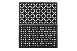 DKD Home Decor Felpudo Terraza Y Jardin Negro Goma Coco 45 x 1 x 75 cm (6 Unidades)