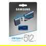 Samsung Bar Plus 512 GB USB-C 3.2 Gen 1 Azul - MUF-512DA/APC - Pendrive, Unidad Flash USB de 400 MB/s para PC, Portátil, Smartphone, Tablet