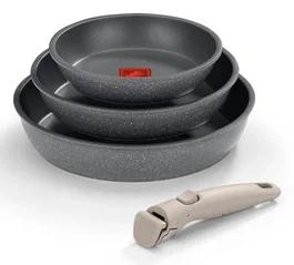 Monix Set de 3 Sartenes One Click Pietra con Mango Extraíble (20, 24 y 26 cm) en Gris