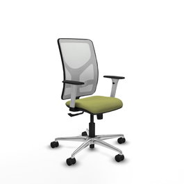 PIQUERAS Y CRESPO Silla de oficina Motilla Verde oliva con malla Blanca
