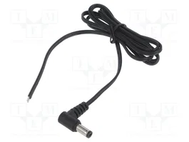 POS Cable de alimentación plano 2x0,5mm2 DC 5,5/2,5 angular 1m