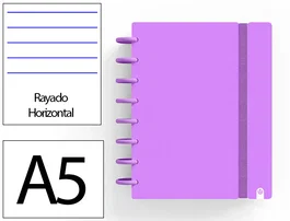 Carchivo Cuaderno Ingeniox Foam A5 80 Hojas Rayado Horizontal Violeta