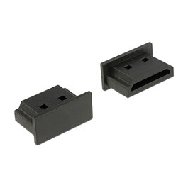 DeLOCK Protector de Polvo para Conector HDMI Tipo A sin Asa, Negro, Referencia 64030, Paquete de 10 Unidades