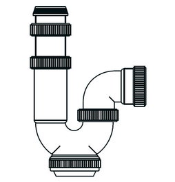TECNO Sifón Exterior Curvado para Fregadero 1-1/2 (T31) 50059