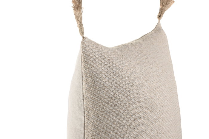 DKD Home Decor Cojín Algodón y Yute con Borlas Natural DKD Home Decor Cojín Algodón y Yute con Borlas Natural