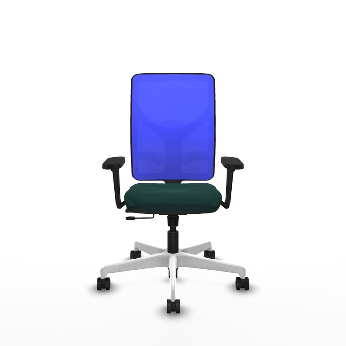 PIQUERAS Y CRESPO Silla de oficina Motilla con mecanismo Sincro/Traslack, Verde botella y Azul