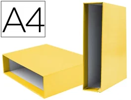 Liderpapel Archivador de Cartón con Palanca Amarillo DIN A4 Lomo 75mm