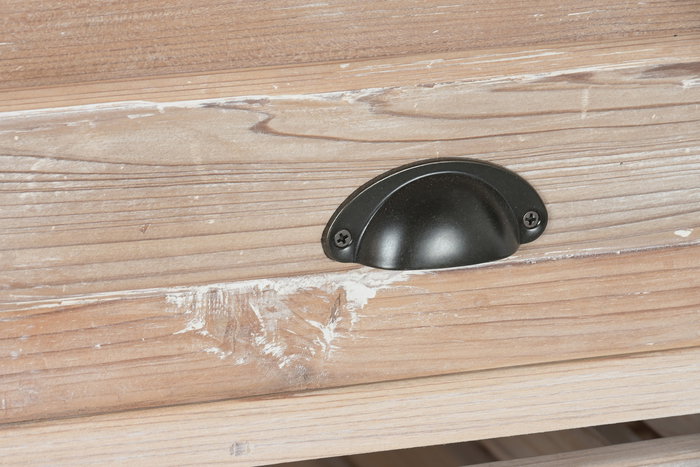 DKD Home Decor Isla de Cocina Cottage Blanco Negro 96 x 142 x 75 cm Abeto Piedra Sinterizada