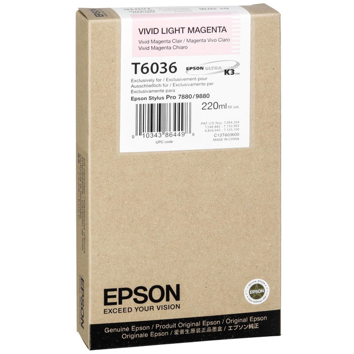 Epson Cartucho T603600 Magenta Claro Vivo 220ml para Stylus Pro 7880/9880