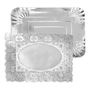Algon Bandeja Rectangular de Plata con Blonda 23 x 29.5 cm (48 Unidades)