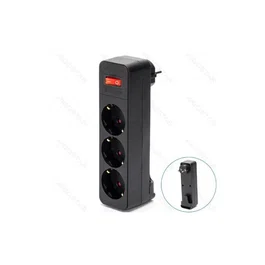 Aigostar Enchufe de conversión alemán 1 a 3 con interruptor negro