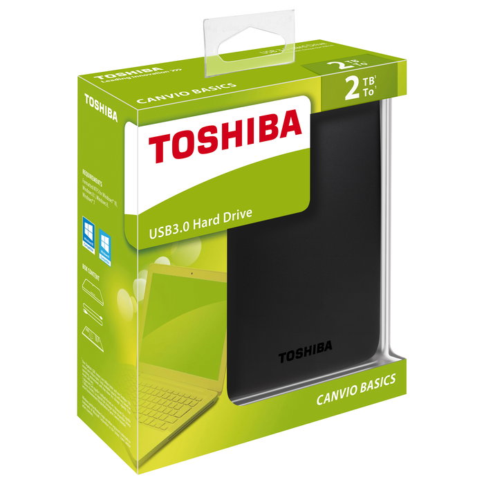 Toshiba Disco duro externo canvio basics 2tb hdd 2,5" usb 3.0 negro