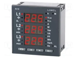 LUMEL N14 Medidor de parámetros de red digital para panel