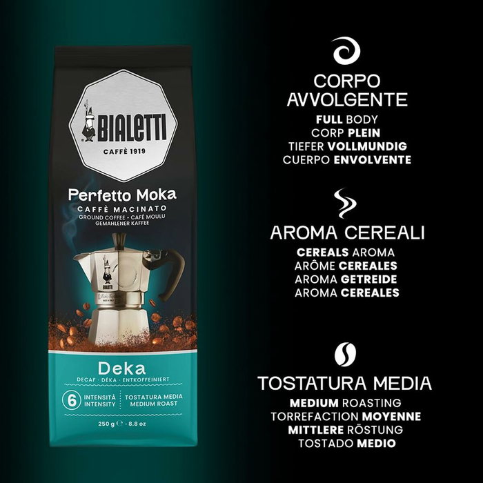 Bialetti Perfetto Moka Deka Café Molido Descafeinado 250 g Bialetti Perfetto Moka Deka Café Molido Descafeinado 250 g