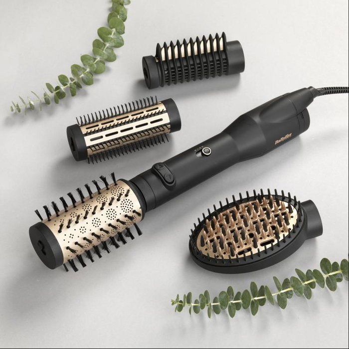 BaByliss AS970E Cepillo de Aire Caliente Rotativo Big Hair Lustre - Negro y Oro BaByliss AS970E Cepillo de Aire Caliente Rotativo Big Hair Lustre - Negro y Oro