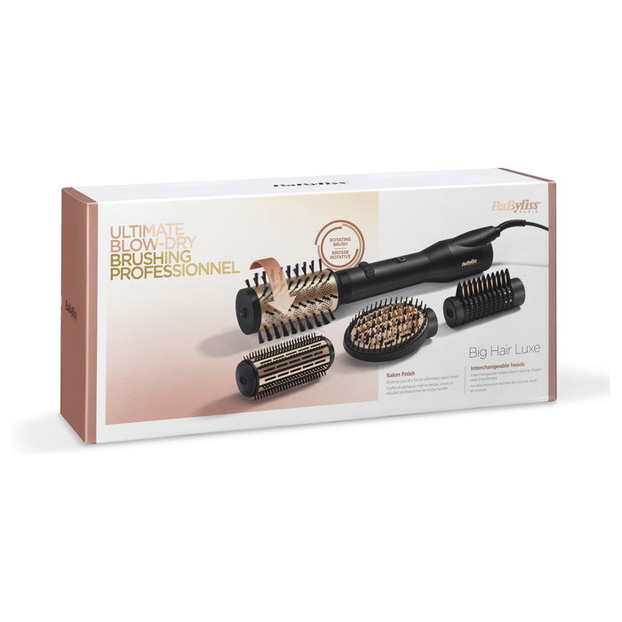 BaByliss AS970E Cepillo Secador de Aire Caliente para el Cabello, Cepillo Alisador Termico con Tecnología Iónico y Cerámica, para Rizado, Ondulado y Alisado, Negro y Rojo