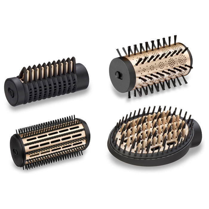 BaByliss AS970E Cepillo Secador de Aire Caliente para el Cabello, Cepillo Alisador Termico con Tecnología Iónico y Cerámica, para Rizado, Ondulado y Alisado, Negro y Rojo