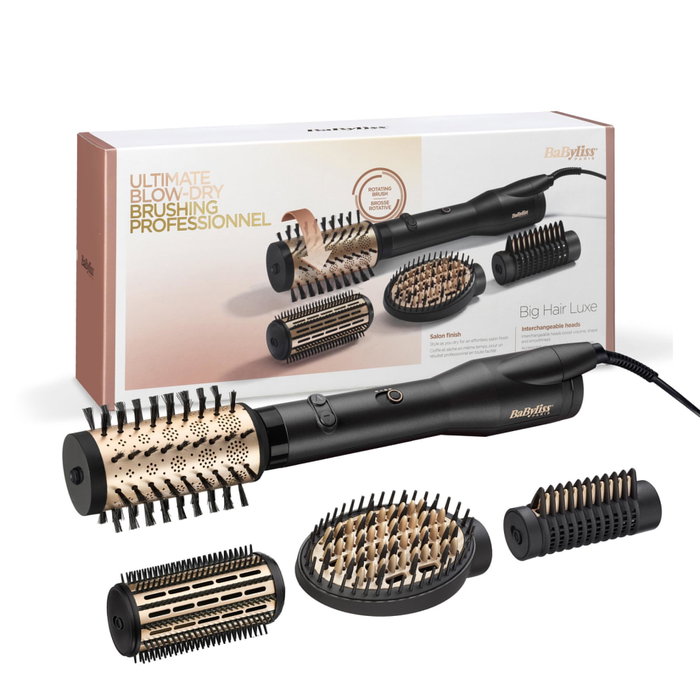 BaByliss Big Hair Lustre AS970E Cepillo de Aire Rotativo Negro y Oro BaByliss Big Hair Lustre AS970E Cepillo de Aire Rotativo Negro y Oro