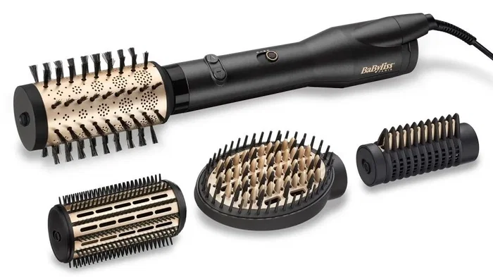 BaByliss Big Hair Lustre AS970E Cepillo de Aire Rotativo Negro y Oro