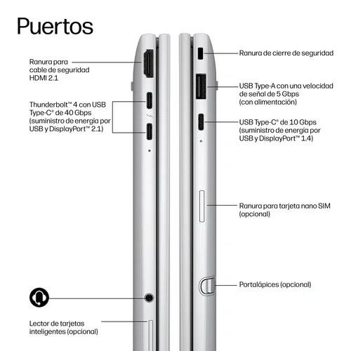 HP EliteBook 8 Flip G2i 13.3 WUXGA 16GB 512GB SSD Windows 11 Pro Plata