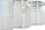 DKD Home Decor Set de 3 Botes de Cristal y Metal