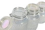 DKD Home Decor Set de 3 Botes de Cristal y Metal