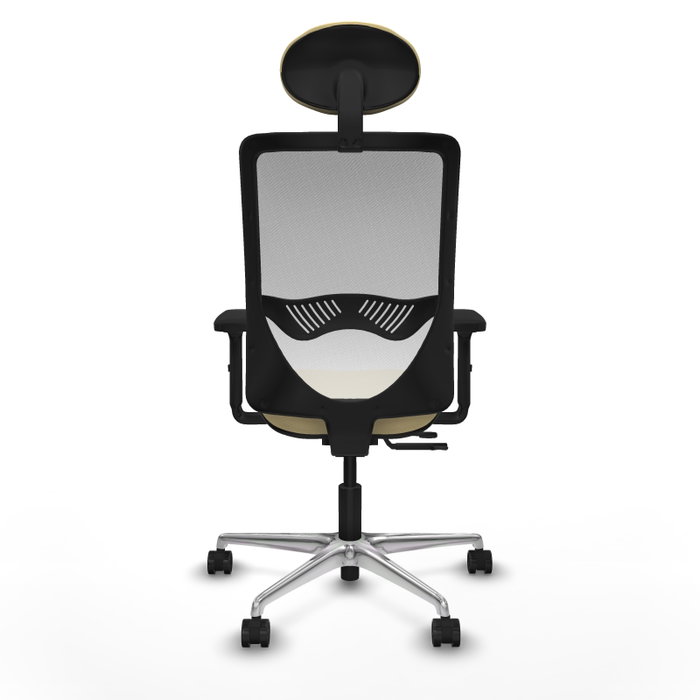 PIQUERAS Y CRESPO Silla de oficina Zulema con mecanismo Sincro/Traslack, Similpiel Crema y Malla Blanco PIQUERAS Y CRESPO Silla de oficina Zulema con mecanismo Sincro/Traslack, Similpiel Crema y Malla Blanco