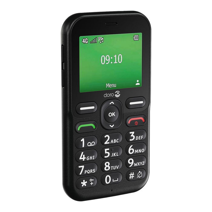 Doro E10 LTE Teléfono para personas mayores Negro con SIM única, 6,1 cm (2.4"), 4G, 1150 mAh