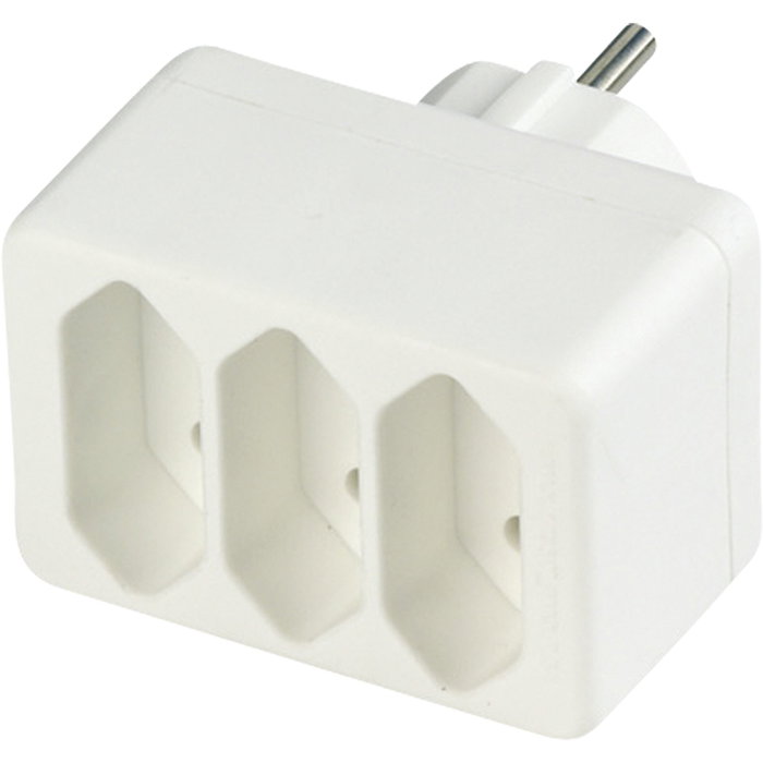 Rev REV Euro-Enchufe triple blanco Rev REV Euro-Enchufe triple blanco