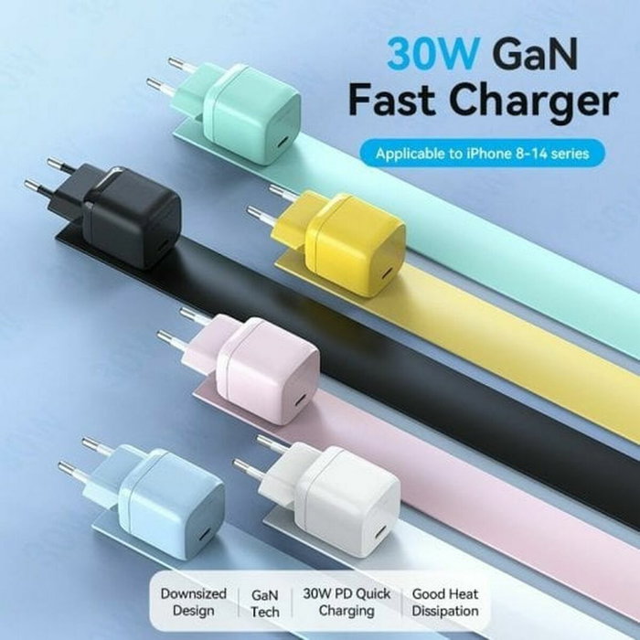 Vention Cargador de Pared FAKP0-EU 1xUSB Tipo-C 30W Vention Cargador de Pared FAKP0-EU 1xUSB Tipo-C 30W