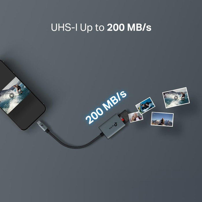 TP-Link UA430C Lector de Tarjetas USB Tipo-C SD y microSD Gris