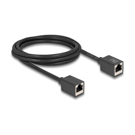DeLOCK Cable de extensión de red Cat6a S/FTP RJ-45 hembra a RJ-45 hembra, 2 m, Negro