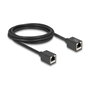 DeLOCK Cable de extensión de red Cat6a S/FTP RJ-45 hembra a RJ-45 hembra, 2 m, Negro