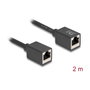 DeLOCK Cable de extensión de red Cat6a S/FTP RJ-45 hembra a RJ-45 hembra, 2 m, Negro