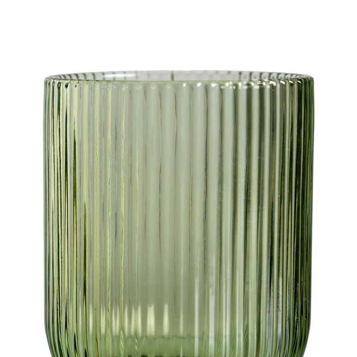 Vaso Verde Cristal Decoración 7,60 X 7,60 X 9,40 cm (Set de 6)