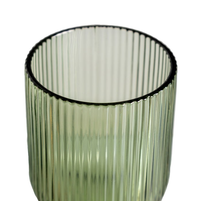 Vaso Verde Cristal Decoración 7,60 X 7,60 X 9,40 cm (Set de 6)