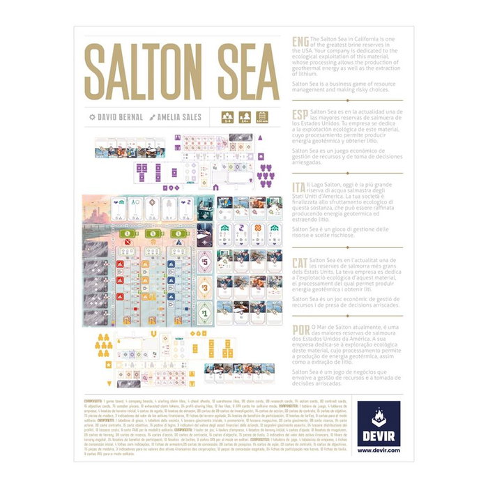 Devir Juego de Mesa Salton Sea: Gestión Empresarial y Energía Renovable con Litio
