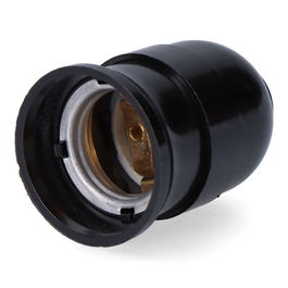 F-Line Portalámparas Baquelita Cerámica E27 Negro 4A 230V Ø43 x 65 mm