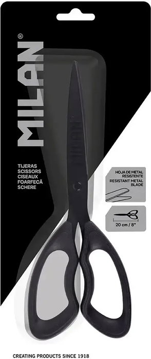 Milan Tijeras de oficina serie Shadow 20 cm Negro