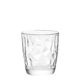 Bormioli Vaso Diamond - 30 cl (0.3L), Altura 9.3 cm (93 mm), Vidrio con Borde Grueso (Set de 6)