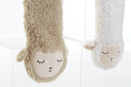 DKD Home Decor Cojin Kids Ovejitas Blanco Marron Claro 62.5 x 17 x 4 cm (4 Unidades)